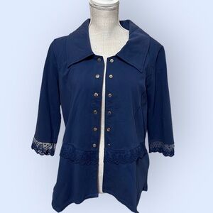 Onque Casual denim blue jacket , sz medium